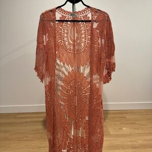 REBELLION pink long cardigan (M)